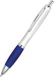 Full Colour Printed Personalised Contour Pens Promotional *Qty - 100* - Blue Pen Grips