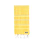 Blue Beach Turkish Towel - 100x180cm Large Turkish Hammam Peshtemal Towel - Super Absorbent, Quick Dry, Sand Free, Lightweight, Compact Towels for Swimming, Bath, Yoga Gym, Sauna and Travel(Yellow 1)