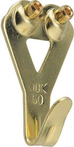 OOK 50674 Professional Picture Hangers, Art Hangers, Padded, Brass, Reusable Picture Hooks, 50lb (10 Set), Gold