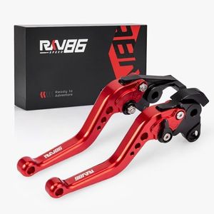 RKV86 Motorcycle Brake Clutch Levers Short Adjustable CNC for Honda CBF1000 (06-09), VFR750 (91-97), VF750S Sabre (82-86), VFR800/VFR800F (02-20), VTR1000F Firestorm (98-05) Red