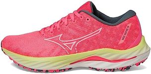 Mizuno Women's Wave Inspire 19 Running Shoe, High-vis Pink-snow White, 7.5