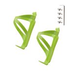 2 Pack Bike Water Bottle Holder, Bike Water Bottle Cages, Bicycle Water Bottle Bracket, for Road MTB Cycling (Green)…