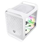 BitFenix Prodigy M 2022 mATX Gamer PC Case, 3 ARGB Fans Included, Tempered Glass, USB 3.2 Type-C, White