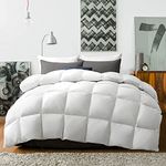 puredown® Lightweight Goose Feather Down Comforter King Size - Ultra-Soft 100% Cotton Cover, Thin Feather Duvet Insert for Summer/Hot Sleeper