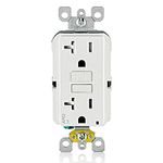 Leviton AFTR2-W 20-Amp, 120-Volt SmartlockPro Outlet Branch Circuit Arc-Fault Circuit Interrupter (AFCI) Receptacle, Wallplate Included, White