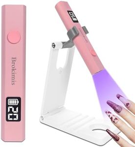 Brokimis Handheld UV Light for Gel Nails with Stand, Mini Nail Lamp with LCD Display 3-Timer Modes Portable Cordless Rechargeable USB Small Nail Dryer for Fast Curing Home DIY Manicure Nail Art
