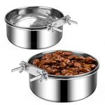 Dog Crate Water and Food Bowl, ShineMe Stainless Steel Dog Bowls Hanging 2 Pack for Cage Crate Kennel, Spill Proof Dog Bowl for Medium and Small Sized Dogs Cats Pets (6.3 * 2.6” & 5.5 * 2.4”)