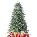 DORTALA Artificial Christmas Tree, 8FT Evergreen Xmas Tree with 1658 Branch Tips, Foldable Metal Stand, Green