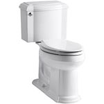 Kohler K-3837-0 Devonshire Comfort Height Two-Piece Elongated 1.28 Gpf Toilet, White