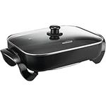 Brentwood BTWSK75, Electric Skillet with Glass Lid (1,400W/16-Inch), Black