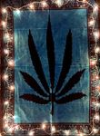 ICC Small Poster for Bedroom Hippie Decor Wall Hanging Dorm Collage Bohemian Art Psychedelic Trippy Picnic Blanket bedrooms Living RoomTablecloth Tapestry 30 x 40 Inch (Blue Ganja)