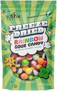 Fusion Select 120g Rainbow Bean Candy - Assorted Freeze Dried Candy Pack with Sour Flavors - Dehydrated, Crunchy, Colorful Treats & Snacks for Kids & Adults - Packed in a Resealable Pouch