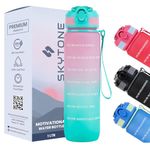 SKYTONE Water Bottle, Water Bottle 1 Litre, Motivational Water Bottle, Leakproof Durable BPA-Free Non-Toxic Water bottle for office,Water Bottle For Gym. (Pink)