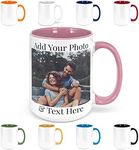 Brd Gifts Personalized Coffee Mug - Ceramic 15 oz Custom Mug with Photo - Double Sided Print, Funny, Pink