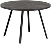Monarch Specialties I 1153 Dining Table, 48" Round, Small, Kitchen, Dining Room, Metal, Laminate, Black, Contemporary, Modern