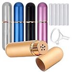 5 Pack Aluminum Essential Oils Nasal Inhaler Tubes for Travel, Empty Portable Personal Reusable Aluminum Colors Nasal Inhaler Tubes with Cotton Wicks