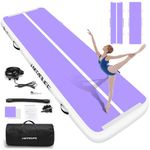 HMTAOLIFE Gymnastics Mat Air Tumble Track, 6.6/10/13/16/20ft Inflatable Training Mat for Kids, Gymnastics Air Mat Tumble Track with Air Pump for Home/Water Fun/Gym/Yoga/Training/Cheerleading