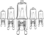 VINBE Specail G9 Halogen Bulb for Microwave Oven Cooker Bulb and Oven Bulb， 230v 25W Halogen Light Bulb 3000K 5 Packs