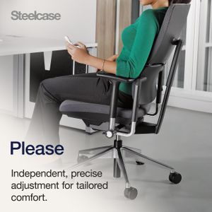 Steelcase Please Ergonomic Office Chair – Adjustable Lumbar, Black