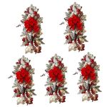 BESTOYARD 5pcs Christmas Ornaments Rattan Decor Christmas Stair Rail swags Christmas Glowing Decorations Shine