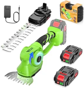 VARAI Cordless Hedge Trimmer, 2-in-1 Hedge Trimmer, Ultra Long Battery Life with Battery*2, high-Power and high-Capacity Grass Trimmer for Gardens, Yards and lawns, Including Charger