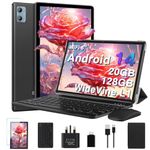 2024 Newest Tablet 10 Inch Android 14, 20GB RAM+128GB ROM (TF 1TB), Octa Core, 5G+WiFi 6 | Widevine L1 | 6000mAh | Bluetooth 5.0 | GMS | Type-C | 5+8MP | Widgets| Tablet with Keyboard & Mouse - Black