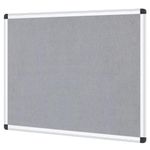 VIZ-PRO Notice Board Felt Gray, 48 X 36 Inches, Silver Aluminium Frame