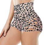 MOSISON Women's Workout Athletic High Waisted Butt Lifting Bandage Sports Gym Yoga Booty Shorts - Multi - Medium