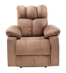 Little NAP Stainless Steel Recliner Sofa | 1 Seater| 1 Year Warranty | Recliner Chair | 1 Seater Sofa Chair | Recliner Helios Manual Recliner For Living Room (Brown)