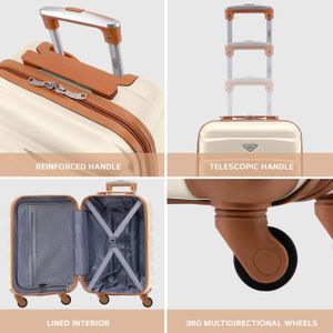 Flight Knight 3-Piece ABS Luggage Set – Lightweight 4-Wheel Suitcases