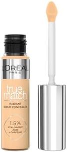 L'Oréal Paris Serum Concealer, Medium Coverage, Radiant Finish, With 1.5% Hyaluronic Acid and Caffeine, True Match, 5D, 10ml