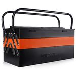 Buildskill 21" Metal Tool Box for Home Use, Large Capacity 5-Cabinet Toolbox for Carpenter Tools, Tool Organizer with Secure Lock, Ideal Tool Box for Home Use, Sturdy Empty Tools Box, Big Size