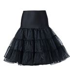 Boolavard TM 26" Petticoat Underskirt Retro Vintage Swing 1950's (CA/US, Alpha, Large, X-Large, Regular, Regular, Black)