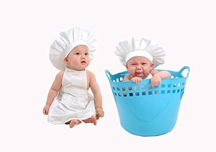 CHEFSKIN Baby Toddler Chef Set includes Apron and Hat White Set