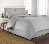 PURE BAMBOO King Duvet Cover 3 Piece Set, Genuine 100% Organic Viscose Derived from Bamboo, Luxuriously Soft and Cooling, Includes 2 Pillowcases (King, Silver Pearl)