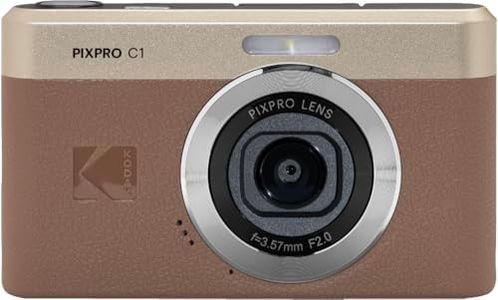 KODAK Pixpro C1 – Ultra-Compact Digital Camera | 13MP BSI CMOS, 4X Zoom, 2.8" LCD Screen, LED Flash – Brown