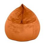 Dojo Teardrop Bean Bag Chair - Plush Ultra Sofa Giant Bean Bag for Adults, Teens, Kids - Double Stitched, Easy to Clean - Orange Velvet, 35''x43''