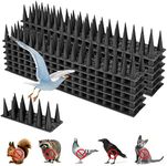 24 Pack 8m Upgraded Bird Spikes, Bird Squirrel Raccoon Cat Fox Pigeon Intruder Deterrent Spikes, Eco Fence Wall Spikes Garden Security Anti Climb, Fence Spikes for Outside Roofs Windows (Black)