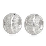 Annular Bead 925 Sterling Silver Charms Spacers Frosted Stardust for European Bracelets Christmas Day Gifts