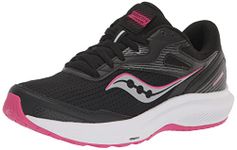 Saucony Cohesion 16 Women's Sneaker, Black/Fuchsia, 38.5 EU