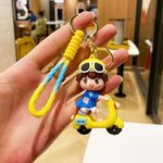 GRACIOUS MART Keychains Are Small, Decorative Items Character Cartoon Silicone Keychains And Keyrings Set For School Bags, Bike, Car Birthday Gifts (Scooty Blue Boy)