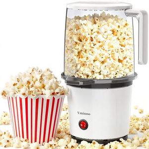 Hot Air Popcorn Popper with Serving Bowl, Fast Oil-Free Popcorn Maker, 8-Cup Electric Popcorn Machine for Home, Compact Design, Family-Friendly Snack Appliance