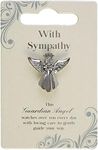 Guardian Angel Brooch With Sympathy, pin with rhinestone for Men and Women, Silver