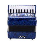 Professional Acordeones Para Adultos Acordeón 22 Keys 8 Bass Accordion Instrument With Adjustable Straps And Sweet Sound Portable Educational Musical Instrument For Music Lover(Dark Blue)