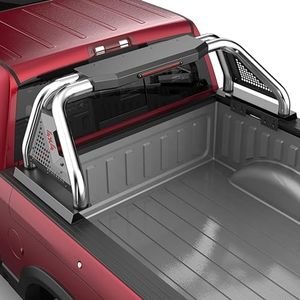 KEHOSX Universal Truck Bed Roll Bars,Adjustable Sport Bed Rack Roll Bars,Brake Light Design,Fit for Silverado/Sierra,F-150/F-250/F-350,Ford Ranger,Nissan Frontier/Titan,Tundra,Honda Ridgeline