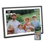 BSIMB 16 Inch Digital Photo Frame with Bluetooth Speakers, 64GB FHD Large Digital Picture Frame WiFi with Touchscreen, Instantly Share/Display via App&Email, Digital Frame for Decor