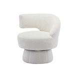 Uneeruiqy 360 Degree Swivel Cuddle Barrel Accent Chairs, Round Armchairs with Wide Upholstered, Fluffy Fabric Chair for Living Room, Bedroom, Office, Waiting Rooms