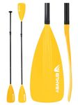 Abahub 4-Piece SUP Paddle/Kayak Oar, Adjustable Stand up Paddleboard Paddles, Lightweight Aluminum Alloy PU Coated Shaft Yellow Plastic Blade