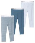 Calvin Klein Baby Boys' 3-Pack Cotton Pants, Everyday Casual Wear, Ultra-Soft & Comfortable Fit, Baby Blue/Coronet Blue, 0-3 Months