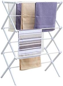 YUBELLES 3 Tiers Foldable Clothes Drying Rack, Vertical Laundry Rack Portable and Collapsible for Storage Indoor Outdoor, White